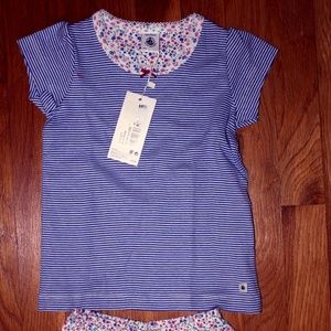 3Y Blue Girls Petit Bateau Pyjacourt